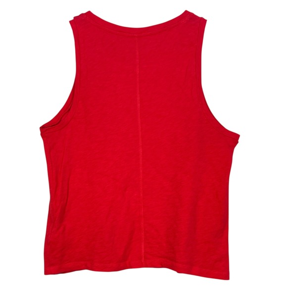 J. Crew Girlfriend Tank Top Red Sleeveless Scoop Neck Basic Cotton Blend Size M - Picture 5 of 9